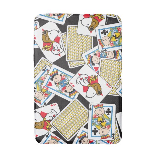 Peanuts Gang Card Deck Pattern Badmat (Voorkant Verticaal)