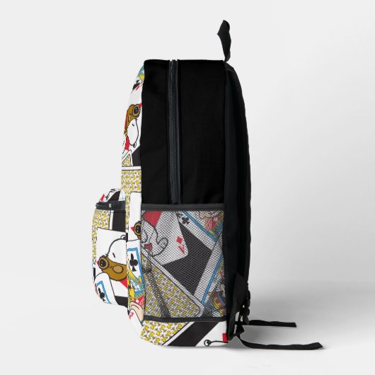 Peanuts Gang Card Deck Pattern Bedrukte Rugzak (Rechts)