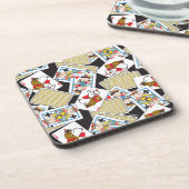 Peanuts Gang Card Deck Pattern Bier Onderzetter (Linkerzijde)