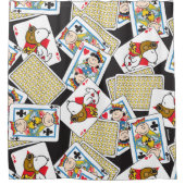 Peanuts Gang Card Deck Pattern Douchegordijn (Voorkant)