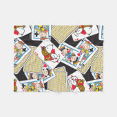 Peanuts Gang Card Deck Pattern Fleece Deken (Voorkant (Horizontaal))