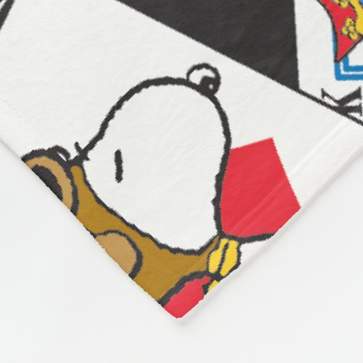 Peanuts Gang Card Deck Pattern Fleece Deken (Hoek)