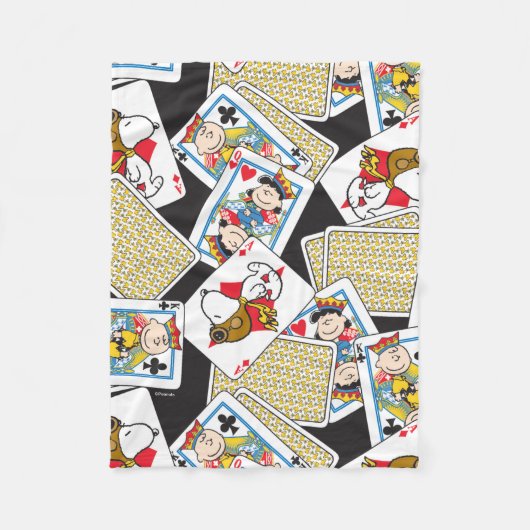 Peanuts Gang Card Deck Pattern Fleece Deken (Voorkant)