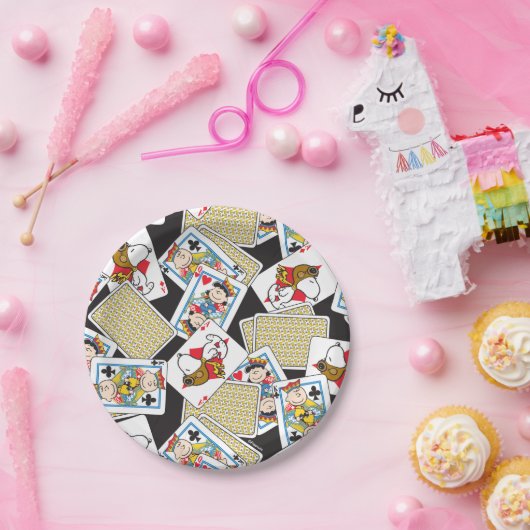 Peanuts Gang Card Deck Pattern Papieren Bordje (Feest)