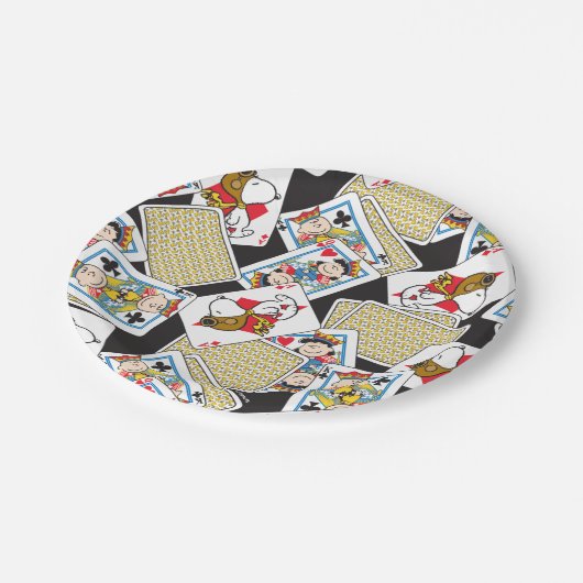 Peanuts Gang Card Deck Pattern Papieren Bordje (Gekanteld)
