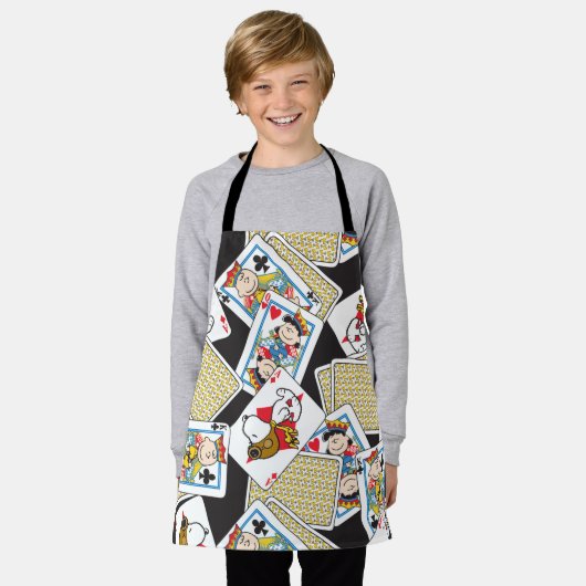 Peanuts Gang Card Deck Pattern Schort (Gedragen)