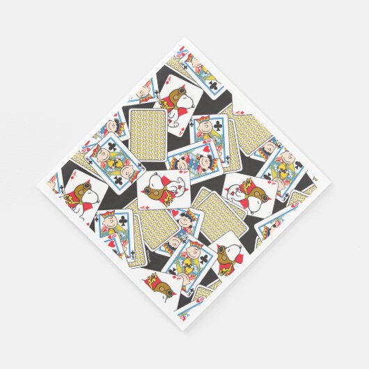Peanuts Gang Card Deck Pattern Servet (Hoek)