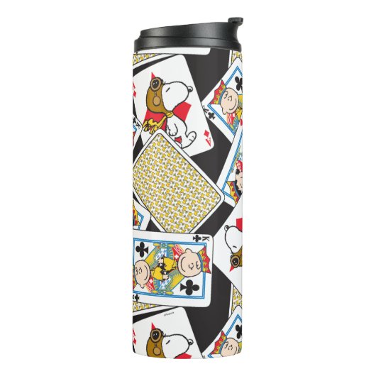 Peanuts Gang Card Deck Pattern Thermosbeker (Gedraaid links)