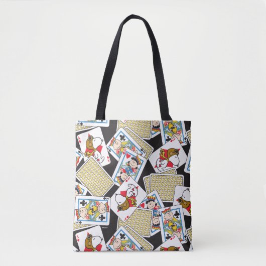 Peanuts Gang Card Deck Pattern Tote Bag (Voorkant)