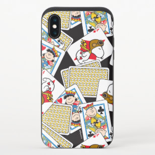 Peanuts Gang Card Deck Pattern iPhone X Schuifbaar Hoesje