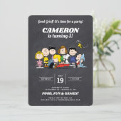 Peanuts Gang | Chalkboard Birthday Kaart (Staand voorkant)