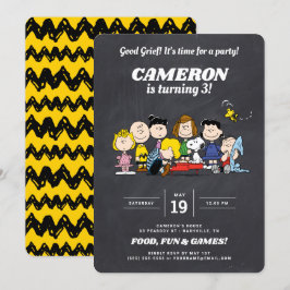 Peanuts Gang | Chalkboard Birthday Kaart