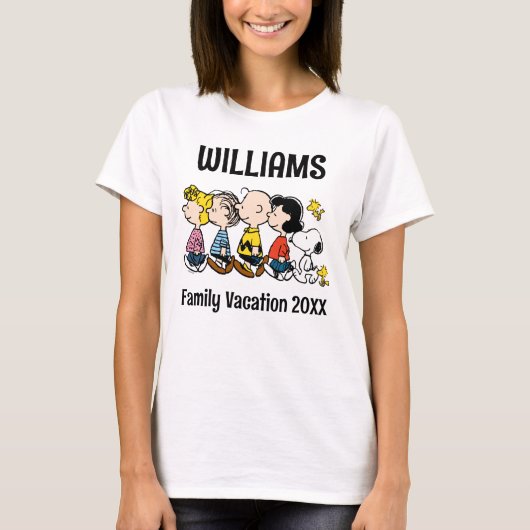 Peanuts Gang Family Vacation T-shirt (Voorkant)