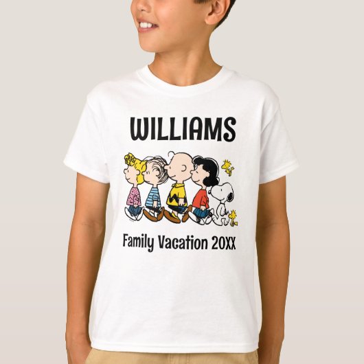 Peanuts Gang Family Vacation T-shirt (Voorkant)