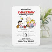 Peanuts Gang | Football Birthday Uitnodiging (Staand voorkant)
