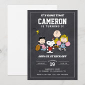 Peanuts Gang | Football Verjaardag - Chalkboard Kaart (Voorkant / Achterkant)