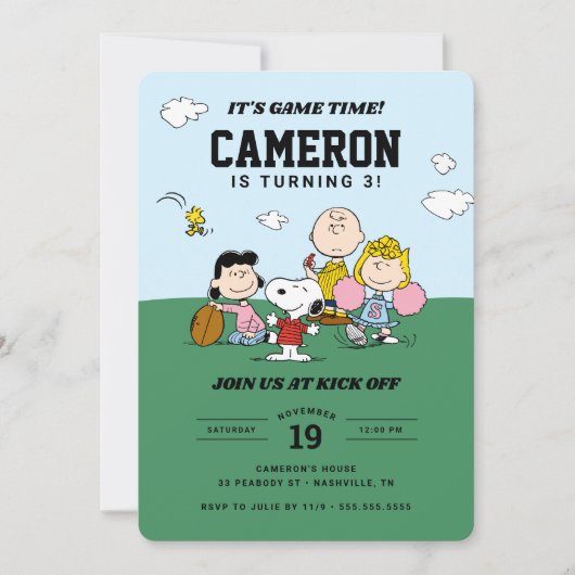 Peanuts Gang | Football Verjaardag Kaart (Voorkant)