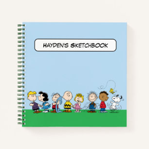 Peanuts Gang Groep Lineup Tekening Notitieboek