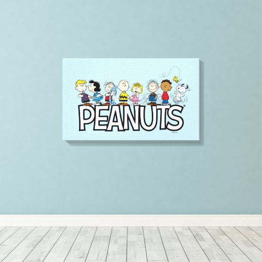 Peanuts Gang Group Lineup Canvas Afdruk (Insitu (Houten vloer))