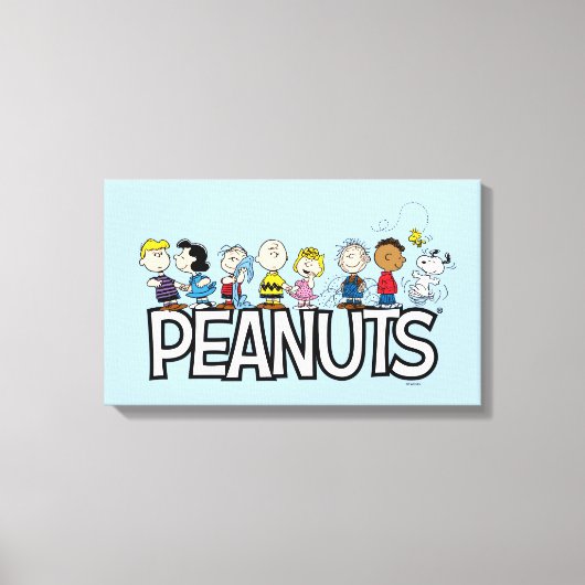 Peanuts Gang Group Lineup Canvas Afdruk (Voorkant)