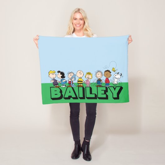 Peanuts Gang Group Lineup Fleece Deken (In situ)