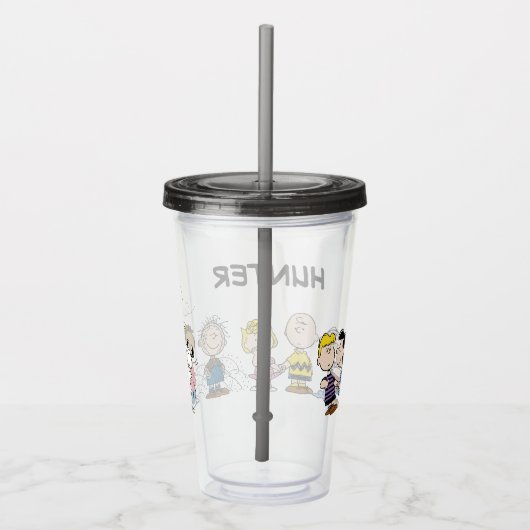 Peanuts Gang Group Lineup | Jouw namen toevoegen Acryl Drinkbeker (Rechts)