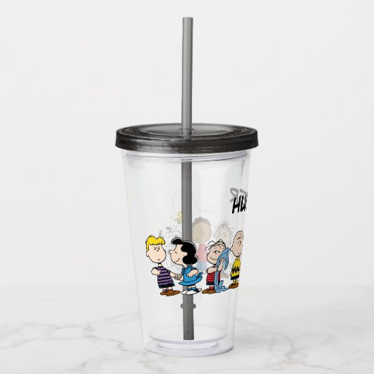 Peanuts Gang Group Lineup | Jouw namen toevoegen Acryl Drinkbeker (Voorkant)
