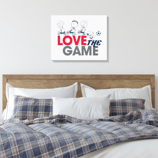 Peanuts Gang - hou van het spel Canvas Afdruk (Insitu (Slaapkamer))