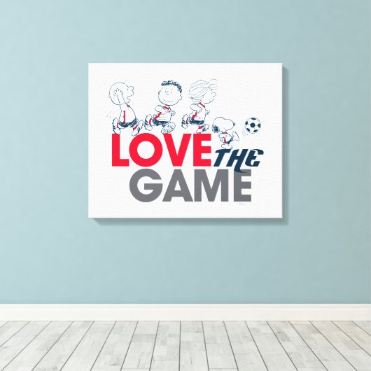 Peanuts Gang - hou van het spel Canvas Afdruk (Insitu (Houten vloer))