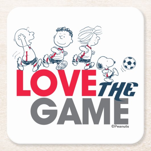 Peanuts Gang - hou van het spel Kartonnen Onderzetters (Voorkant)