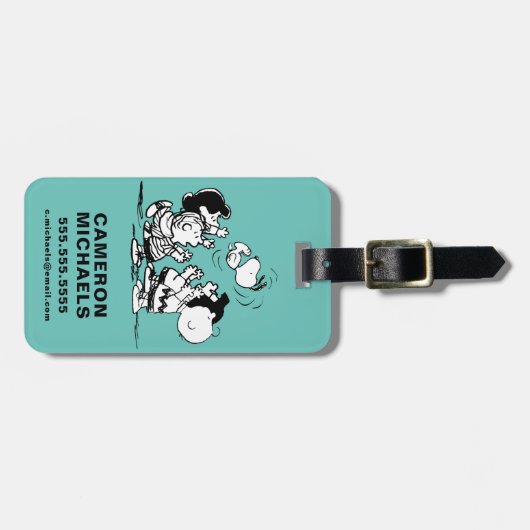 Peanuts Gang Lifting Snoopy Bagagelabel (Voorkant horizontaal)