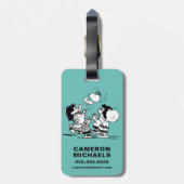 Peanuts Gang Lifting Snoopy Bagagelabel (Achterkant verticaal)