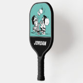 Peanuts Gang Lifting Snoopy | Jouw namen toevoegen Pickleball Paddle (Links)