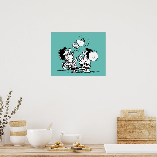 Peanuts Gang Lifting Snoopy Poster (Keuken)