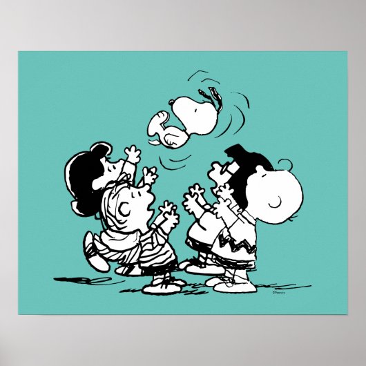 Peanuts Gang Lifting Snoopy Poster (Voorkant)