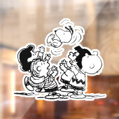Peanuts Gang Lifting Snoopy Raamsticker (Vel 2)