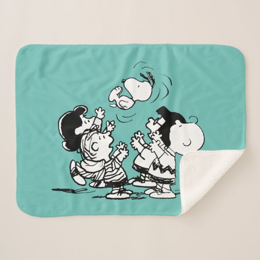 Peanuts Gang Lifting Snoopy Sherpa Deken (Voorkant (horizontaal))