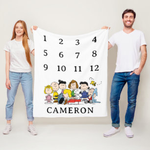 Peanuts Gang   Maandelijkse mijlpaal Baby Fleece Deken