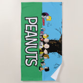 Peanuts gang onder een boom strandlaken (Voorkant)