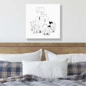 Peanuts Gang Reading Comics Canvas Afdruk (Insitu (Slaapkamer))