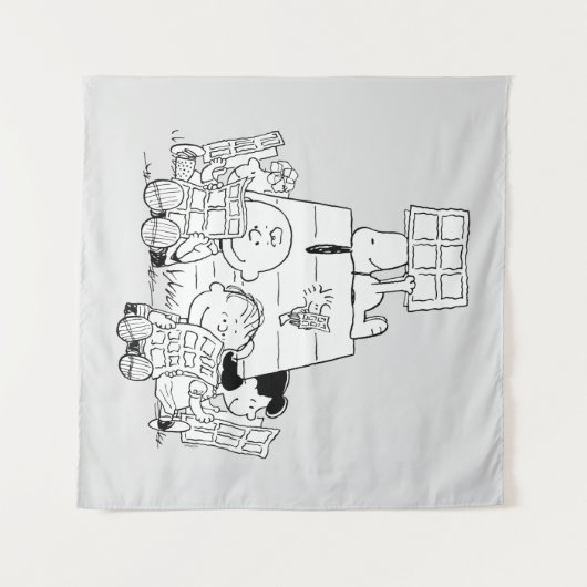 Peanuts Gang Reading Comics Wandkleed (Voorkant (horizontaal))