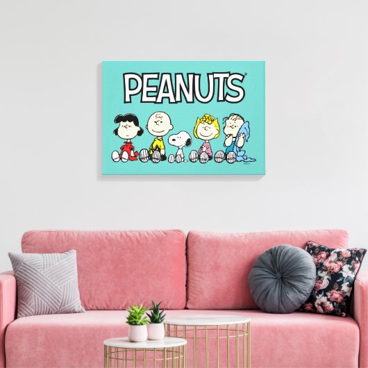Peanuts Gang Sitting Together Canvas Afdruk (Insitu (Woonkamer))