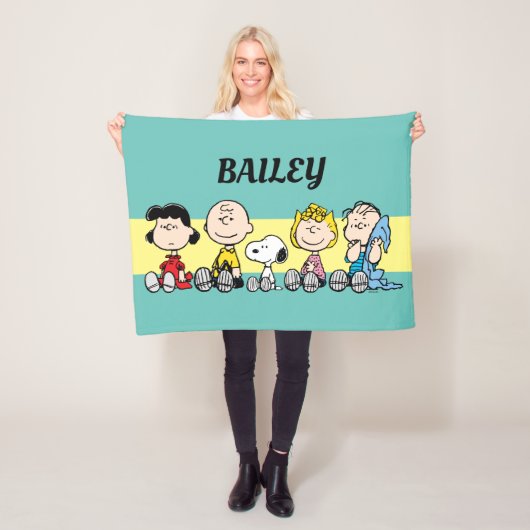 Peanuts Gang Sitting Together Fleece Deken (In situ)