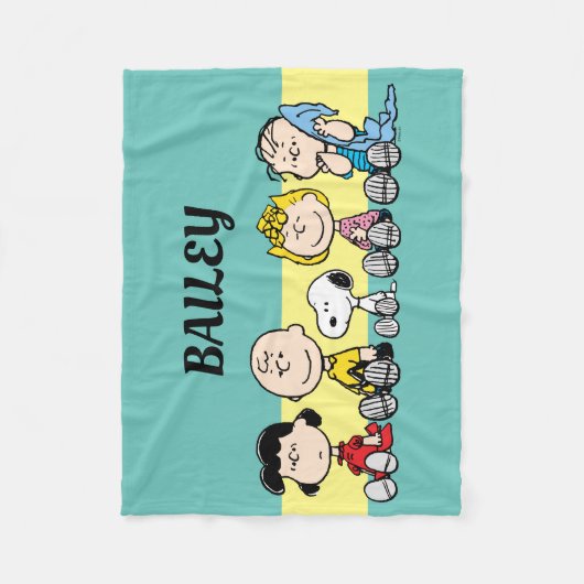 Peanuts Gang Sitting Together Fleece Deken (Voorkant)