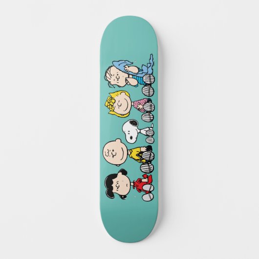 Peanuts Gang Sitting Together Persoonlijk Skateboard (Voorkant)