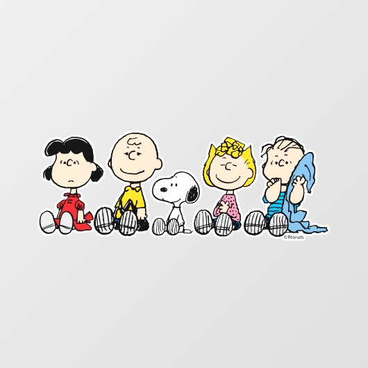 Peanuts Gang Sitting Together Raamsticker (Vel)