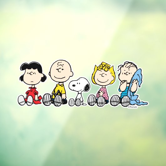 Peanuts Gang Sitting Together Raamsticker (Vel 3)