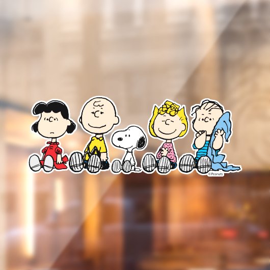 Peanuts Gang Sitting Together Raamsticker (Vel 2)