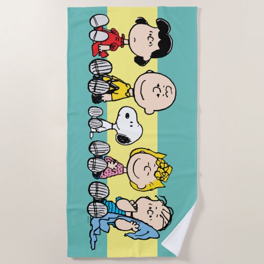 Peanuts Gang Sitting Together Strandlaken (Voorkant)