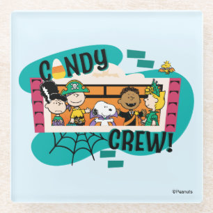 Peanuts Gang Snoep Bemanning Halloween Glazen Onderzetter